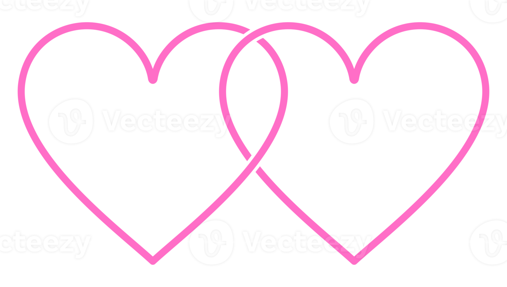 Pair of the Heart Shape Icon Symbol. Romance Couple in Love Icon Symbol for Logo, Art Illustration, Apps, Website or Graphic Design Element. Format PNG