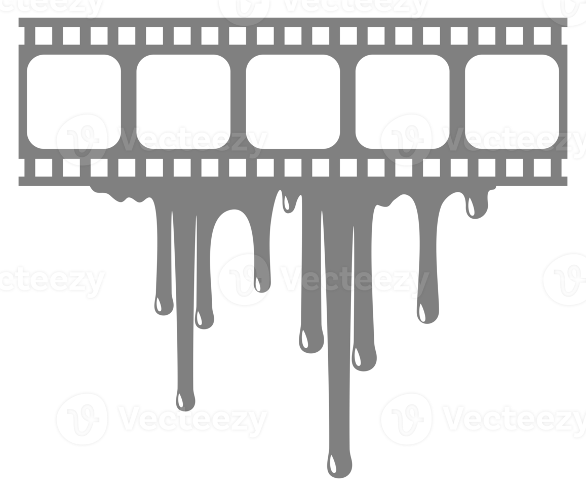 silhouette du signe de film à rayures sanglantes pour le symbole d'icône de film avec genre horreur, thriller, gore, sadique, éclaboussures, slasher, mystère, effrayant. formatpng png