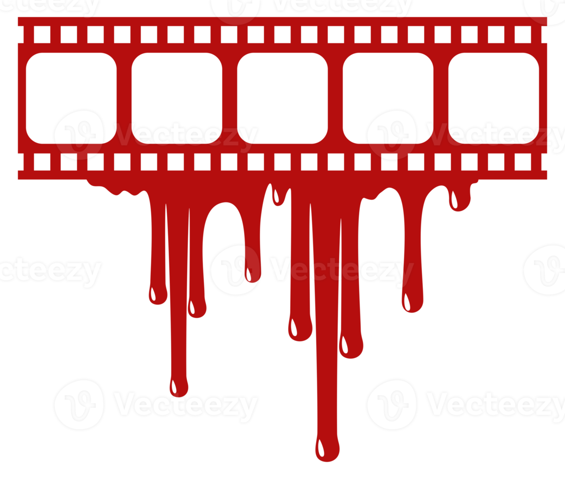 silhouette di il sanguinoso banda film cartello per film icona simbolo con genere orrore, romanzo giallo, sangue, sadico, schizzare, tagliente, mistero, allarmante. formato png