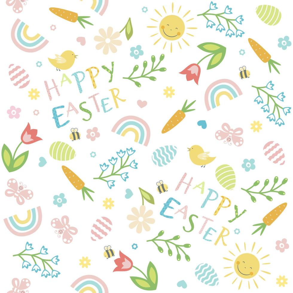Happy Easter seamless pattern. vector