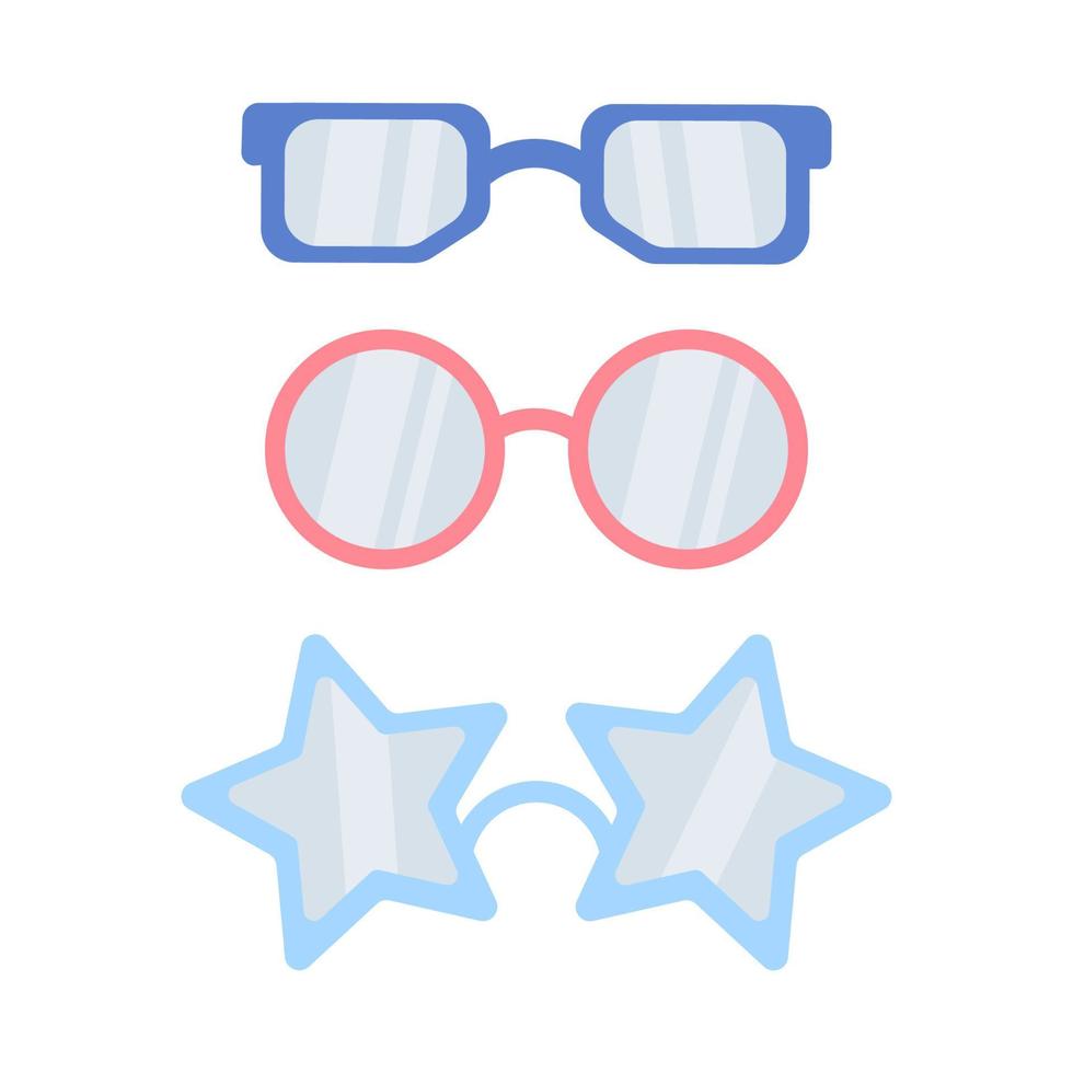 Set of different shaped glasses vector