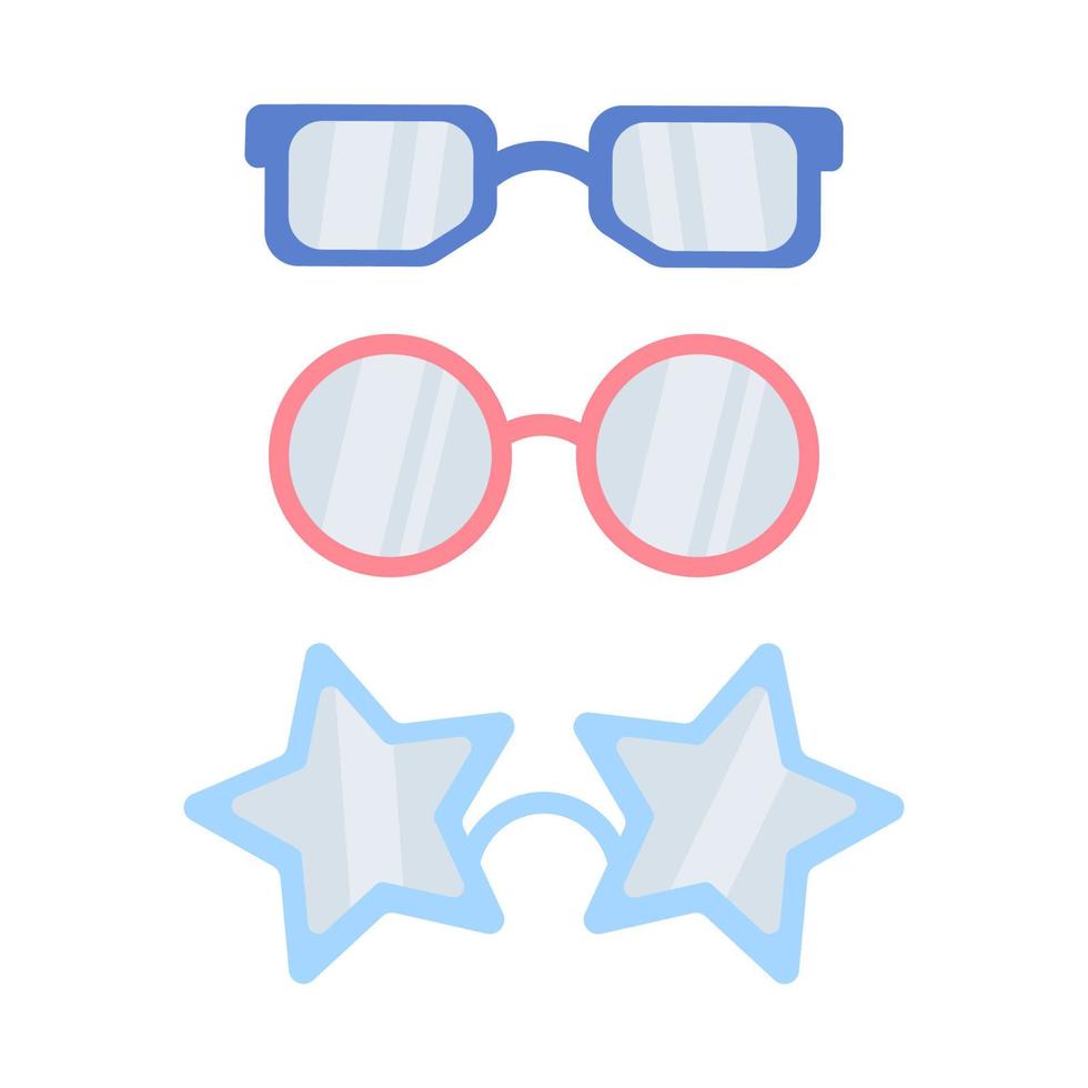 Set of different shaped glasses vector