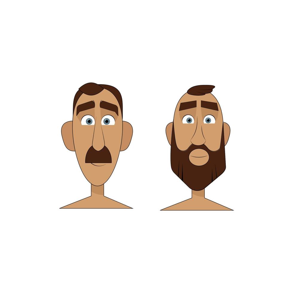 avatar de un hombre con bigote y barba vector