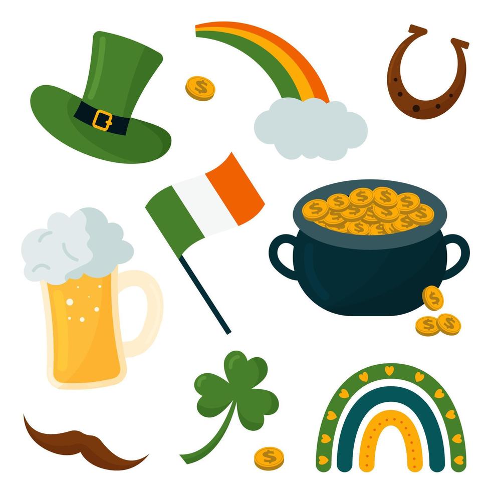 clip art collection for saint Patrick day vector