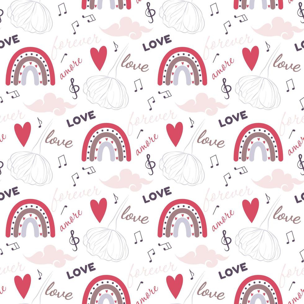 romantic seamless pattern vector