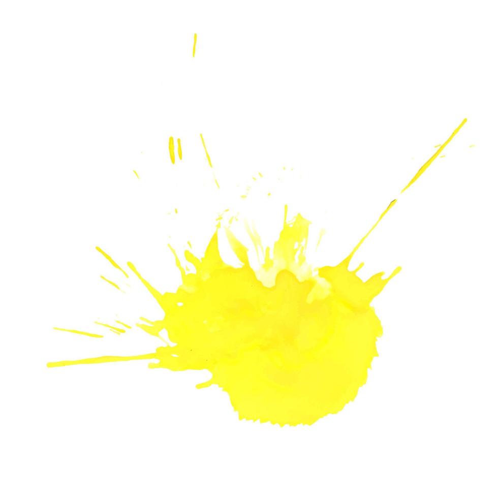 Abstract watercolor bright yellow stain. Vector splatter art paint on white background.