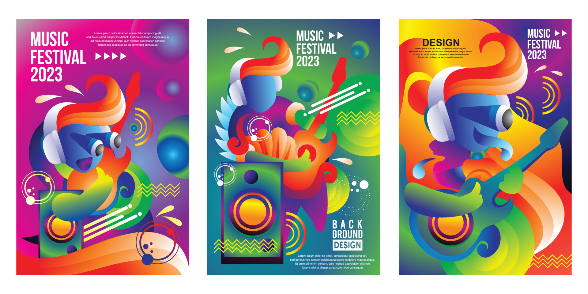Poster Design With Pop Art Color For Music Festival Design 18977996 