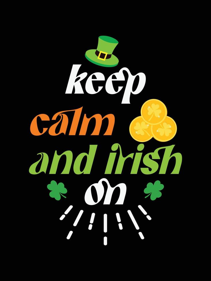 keep calm and irish on art vector
