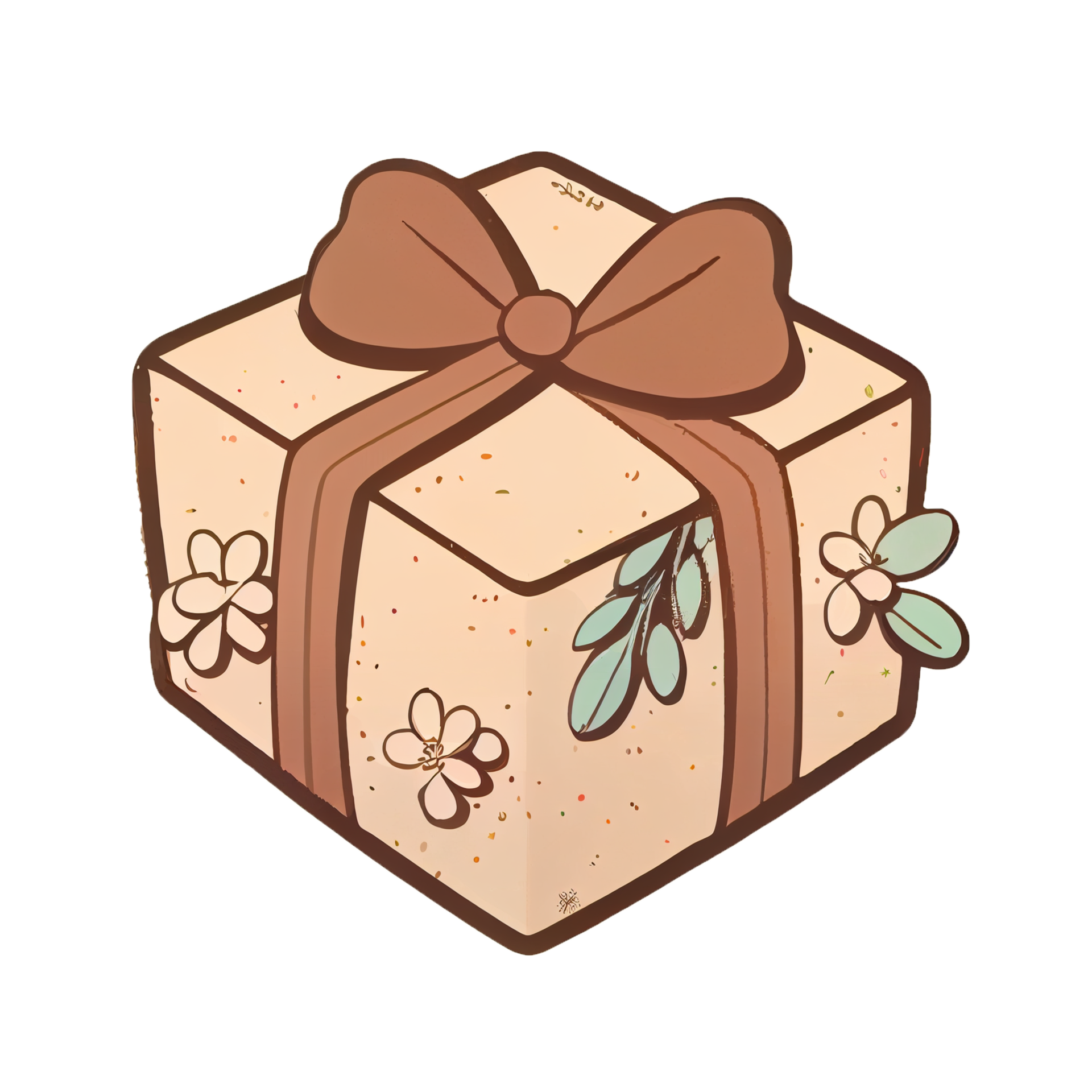 Cartoon of a gift box isolated on a transparent background. Valentines day  card, romantic elements. Hand-drawn illustration. 18978077 PNG
