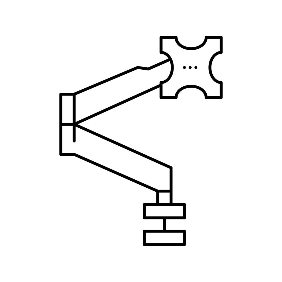 monitor brazo línea icono vector ilustración