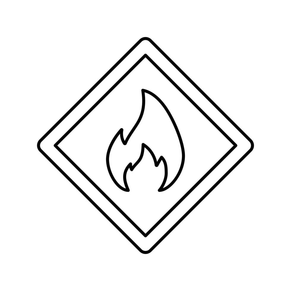 ilustración de vector de icono de línea de fuego de peligro