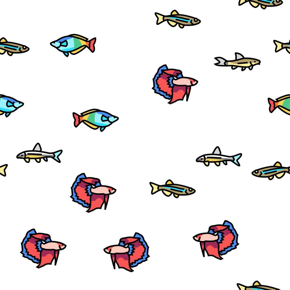 Aquarium Fish Tropical Animal vector seamless pattern