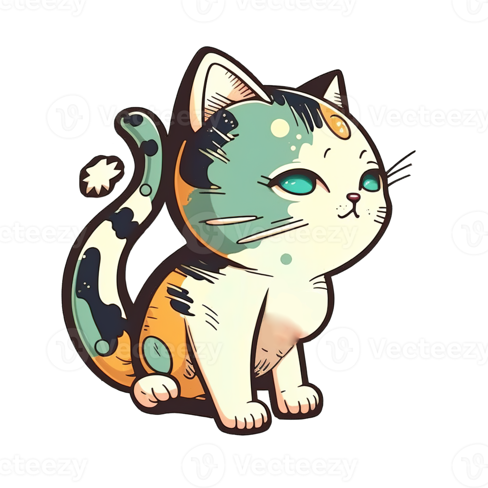 Super Cute and Funny Cat Png Elements Graphic