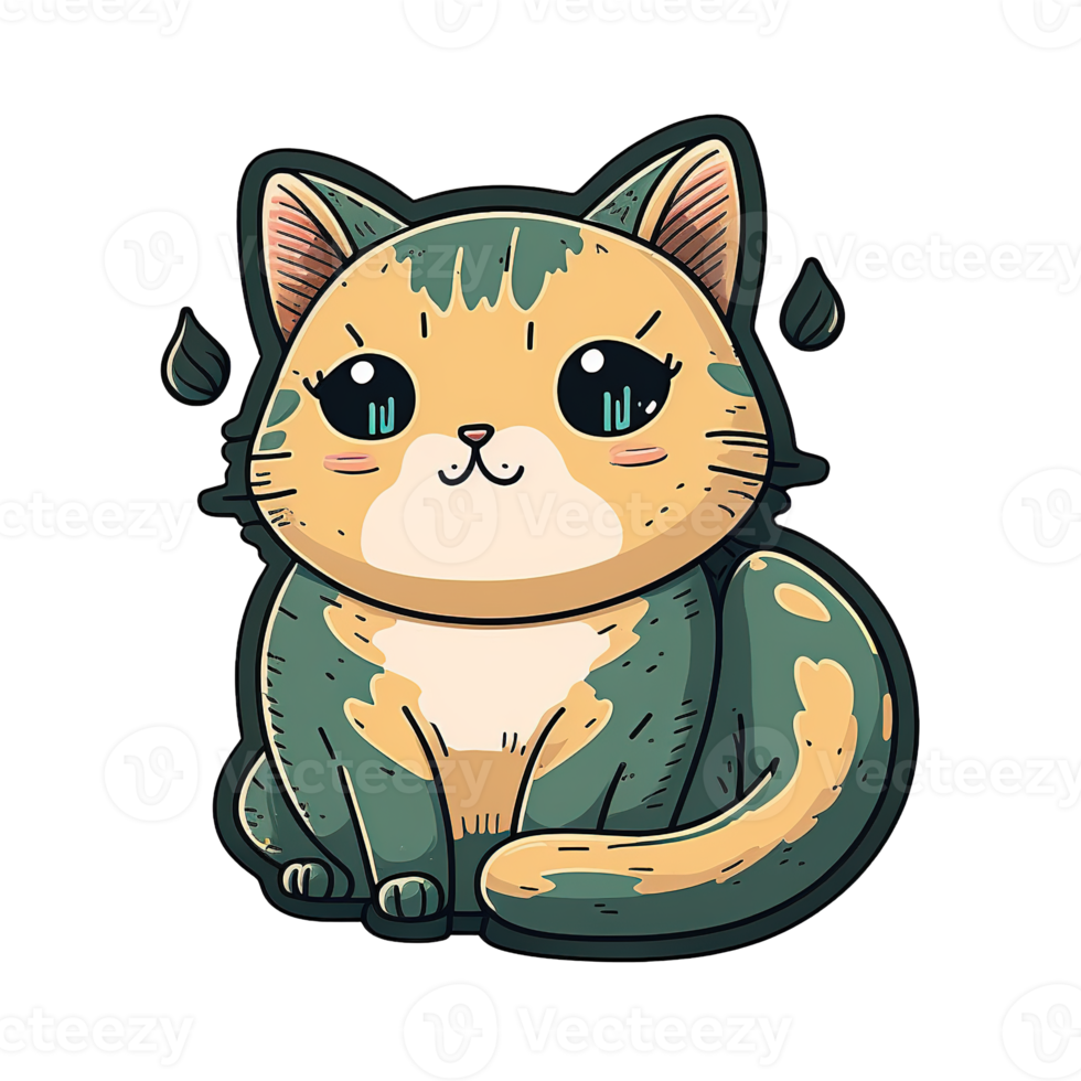 Super Cute and Funny Cat Png Elements Graphic