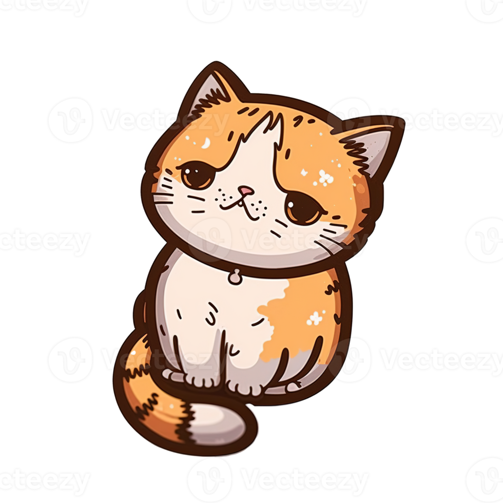 Super Cute and Funny Cat Png Elements Graphic