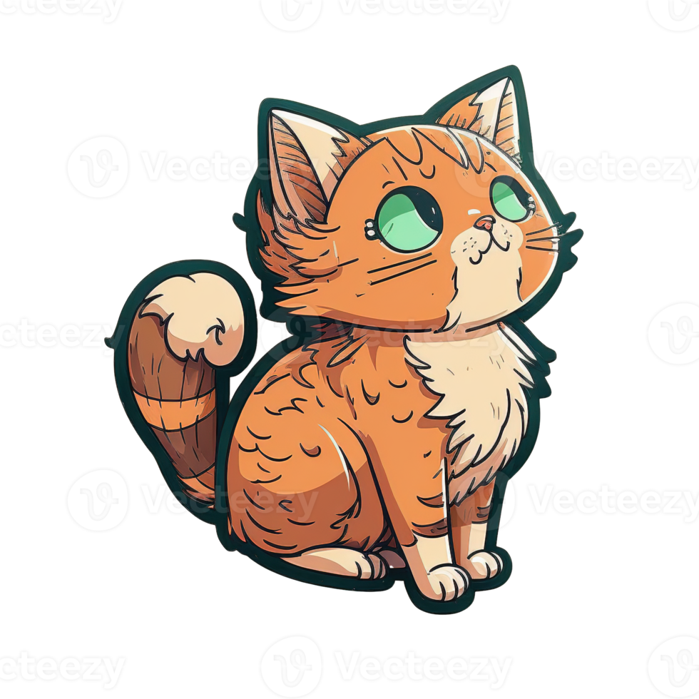 Super Cute and Funny Cat Png Elements Graphic