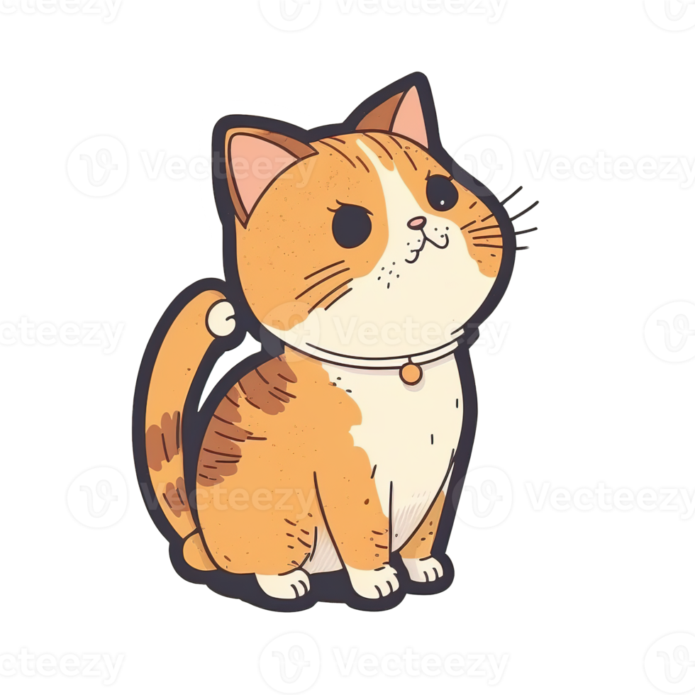 Super Cute and Funny Cat Png Elements Graphic