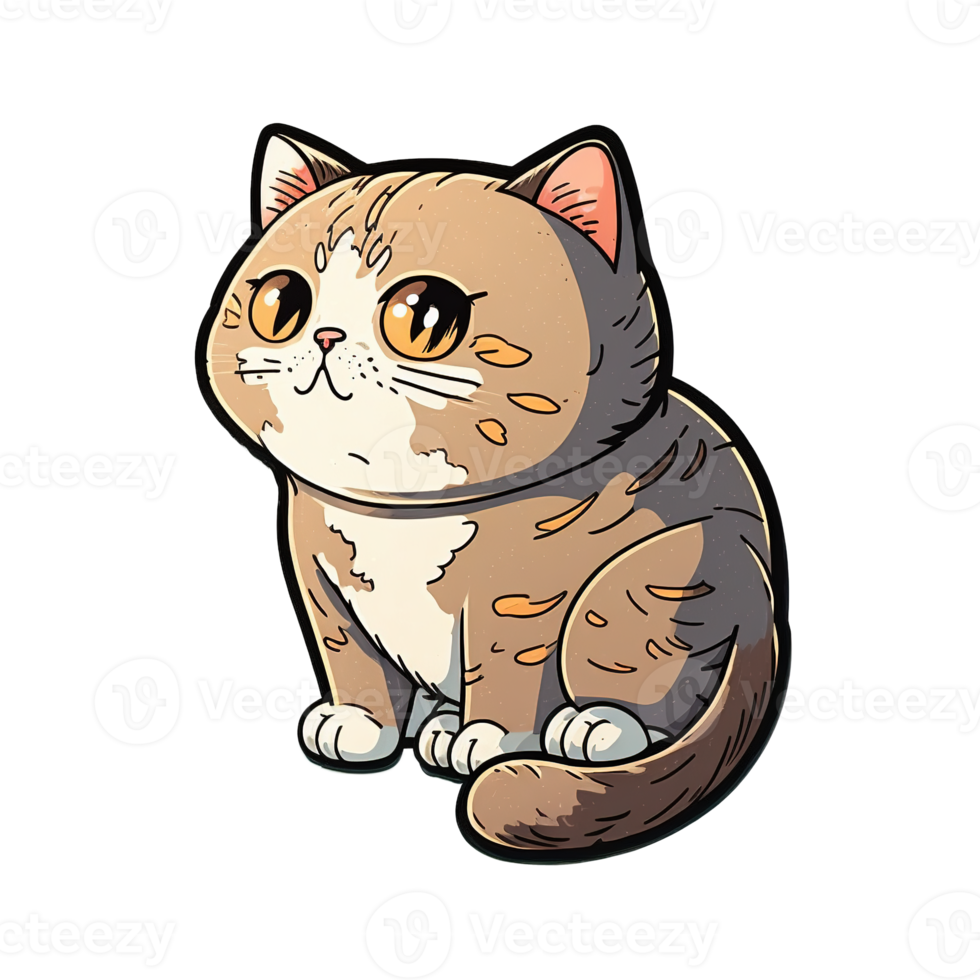 Super Cute and Funny Cat Png Elements Graphic