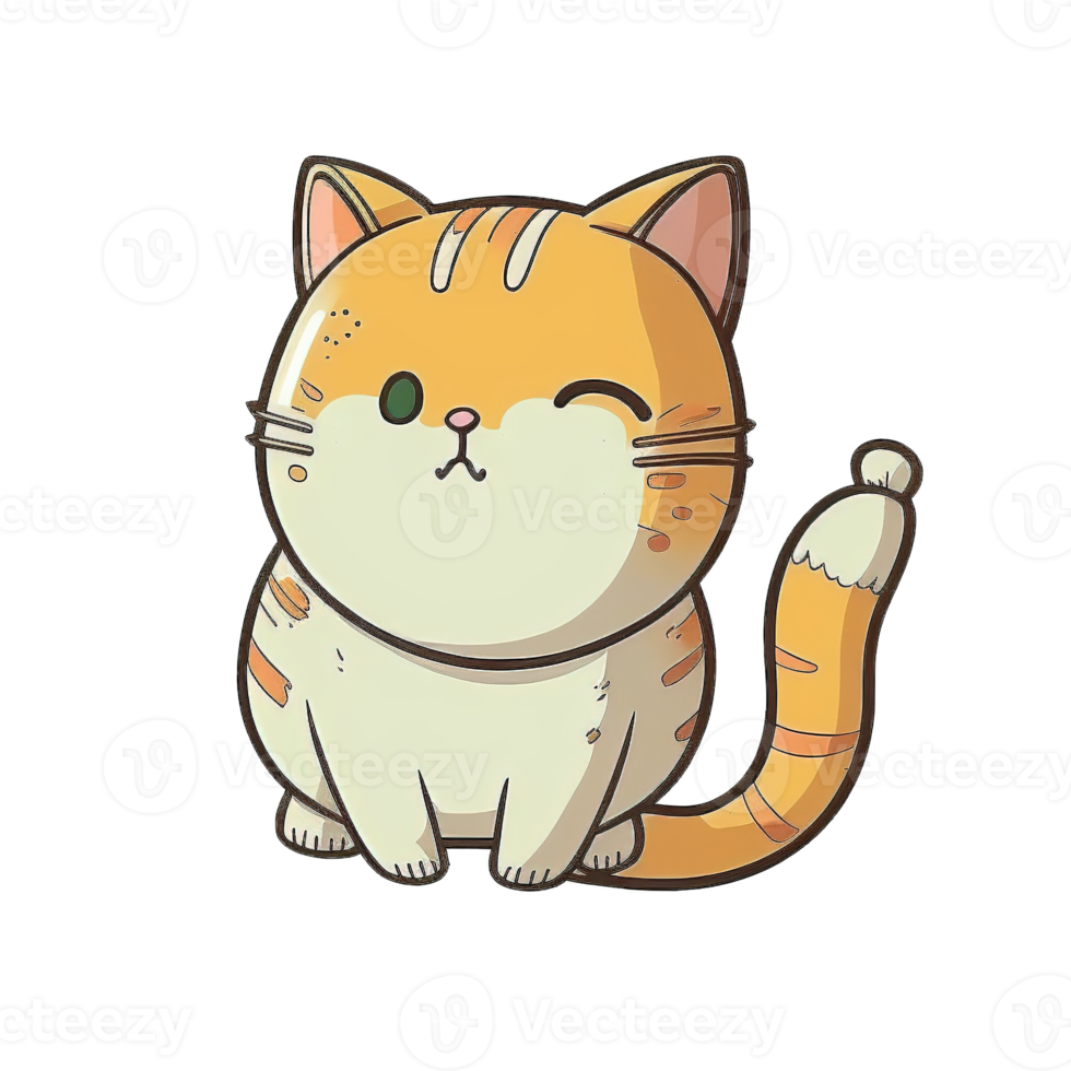 Super Cute and Funny Cat Png Elements Graphic