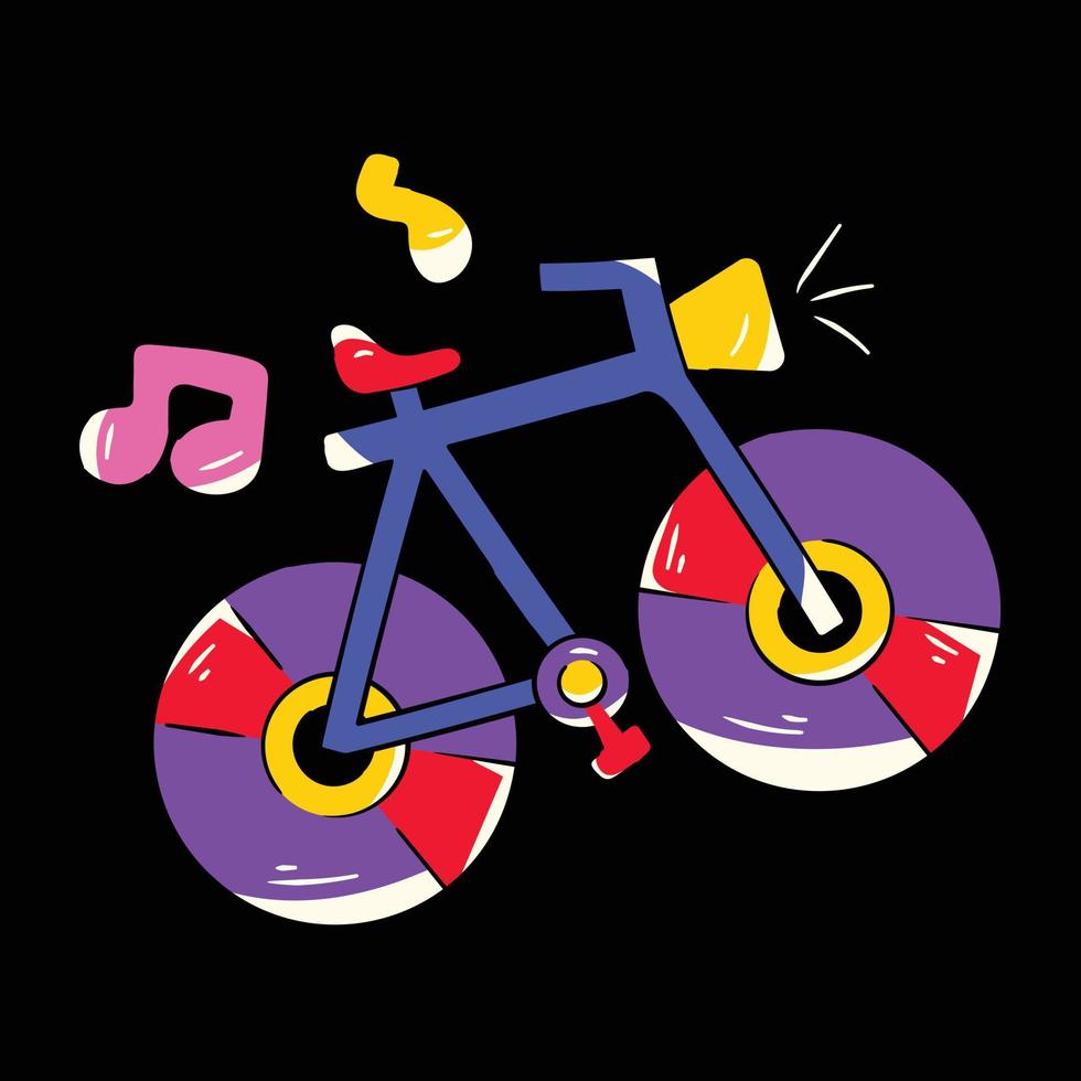 música de bicicleta de moda vector