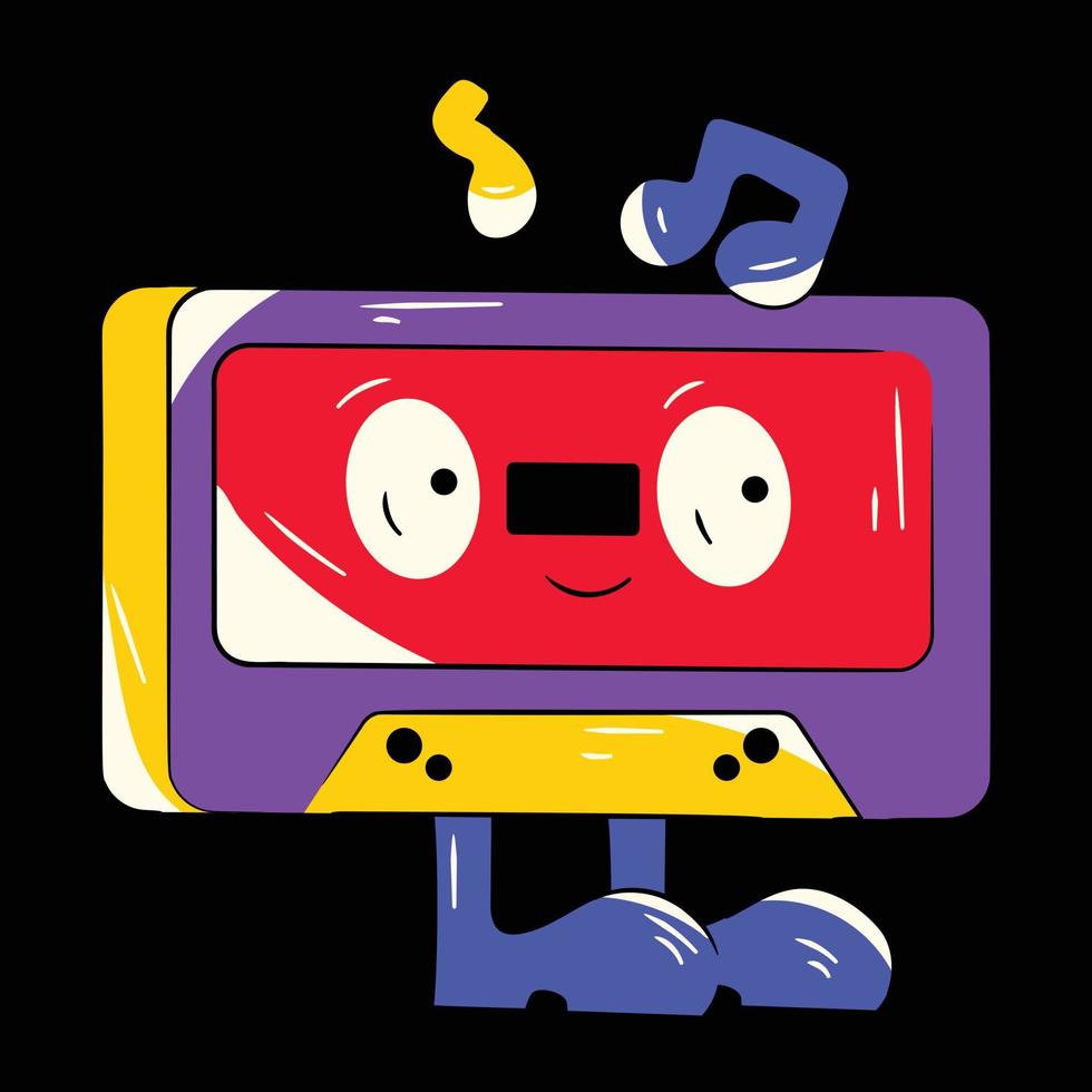 Trendy Audio Cassette vector