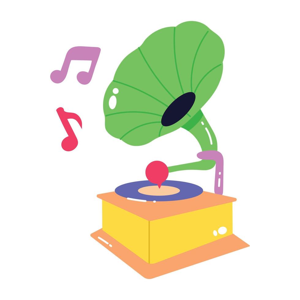 Trendy Gramophone Music vector