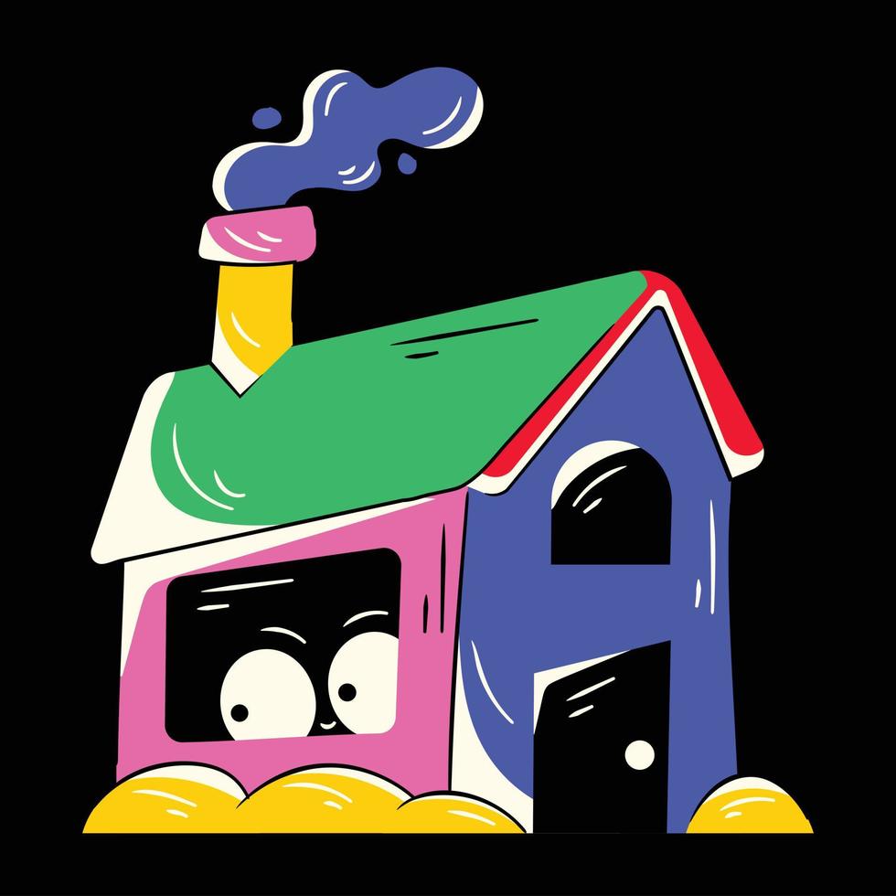 Trendy Scary House vector