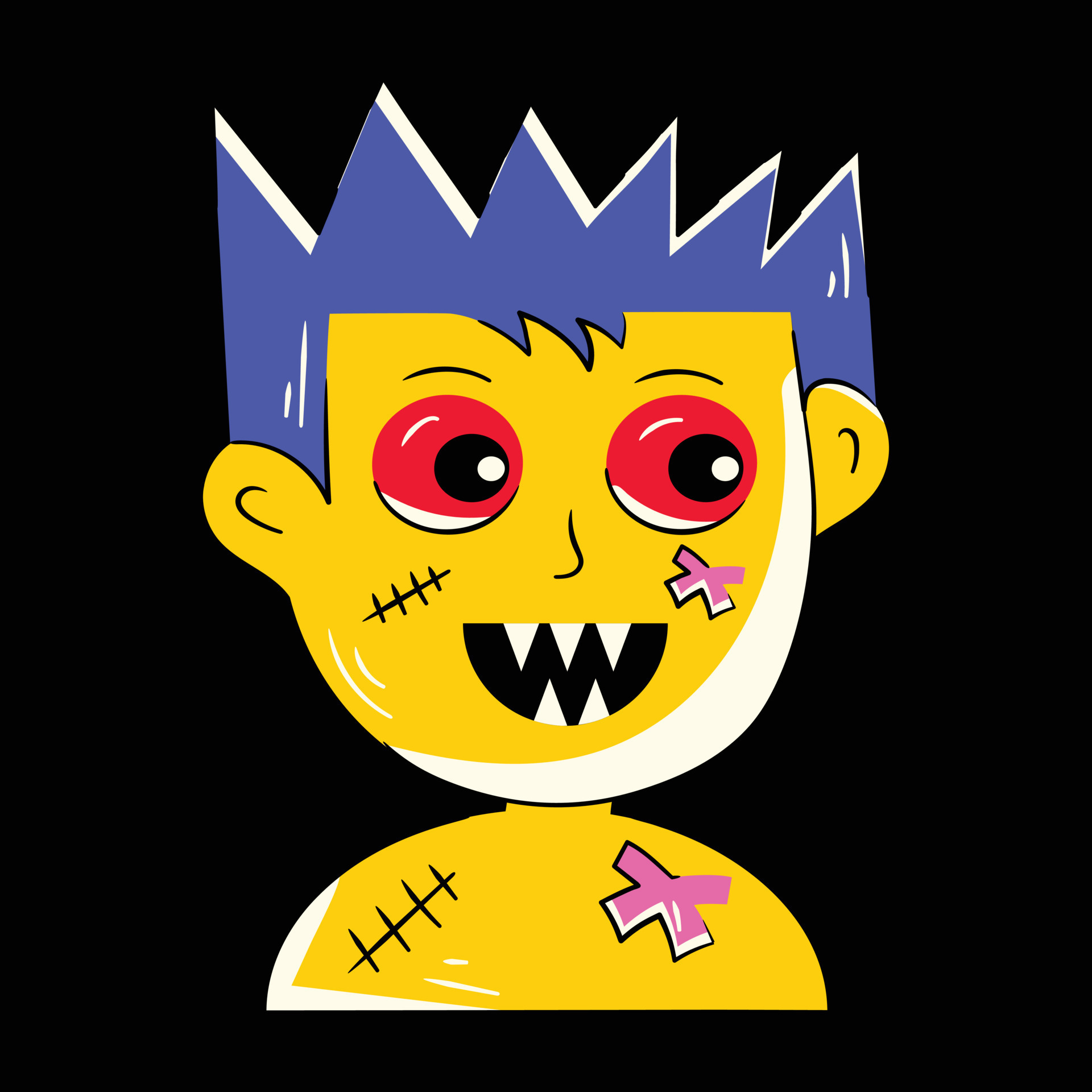 Trendy Zombie Face 18978320 Vector Art at Vecteezy