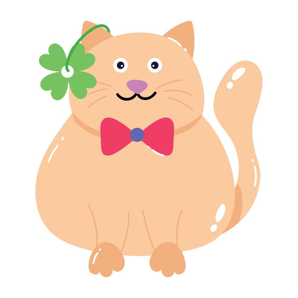 Trendy Leprechaun Cat vector