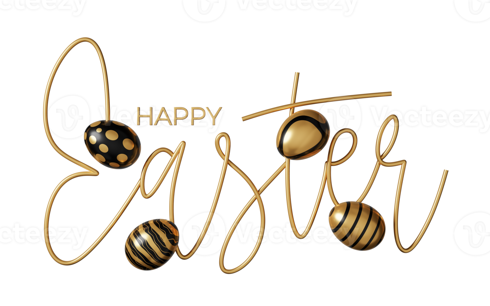 easter lettering gold png