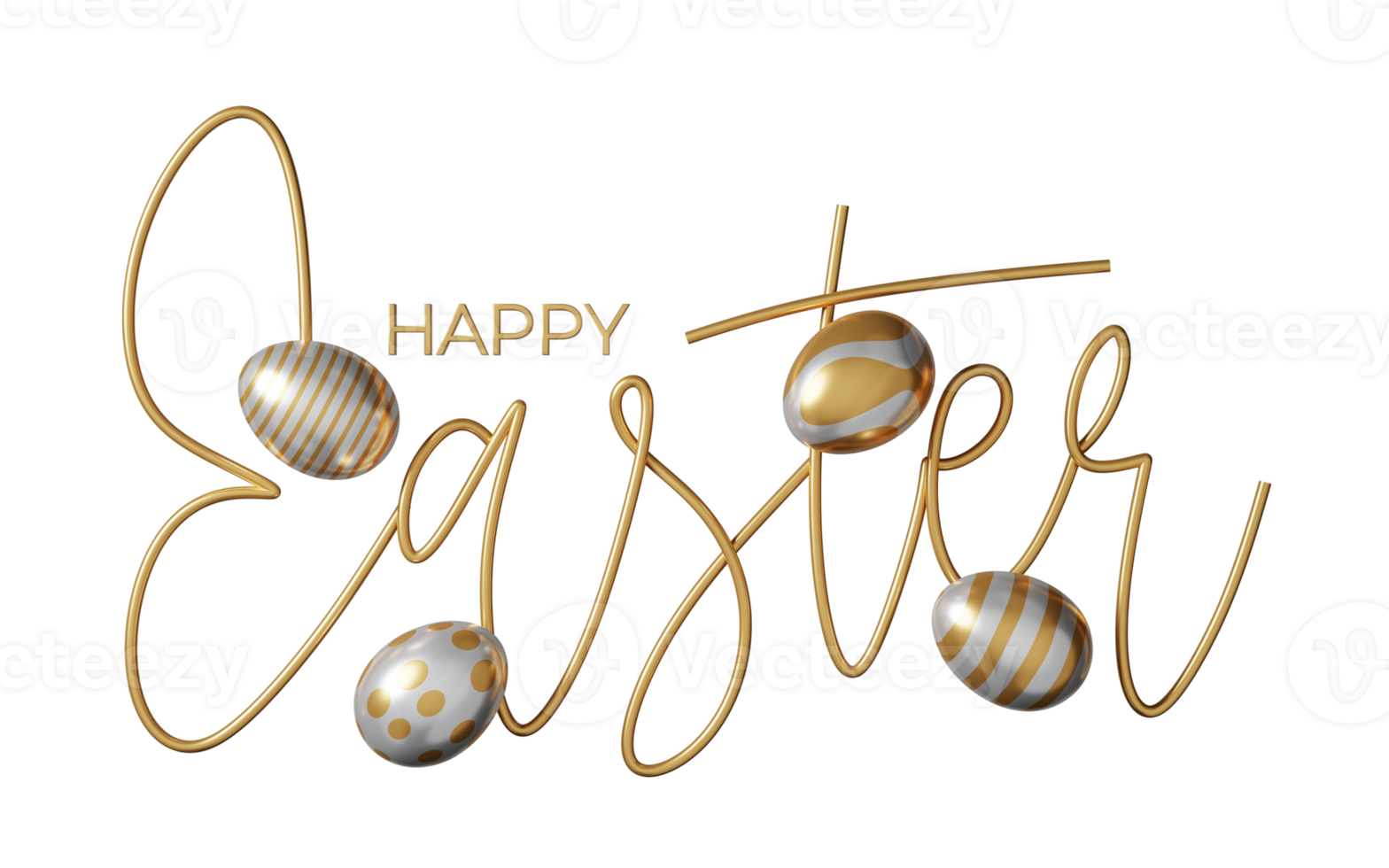 easter lettering gold png