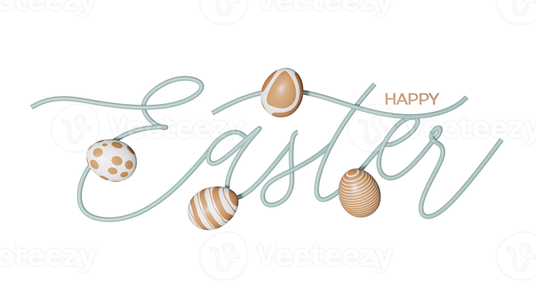 easter lettering 3d png