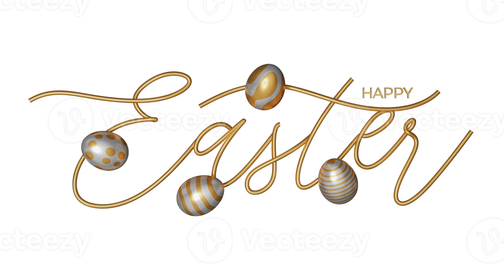 easter lettering gold png