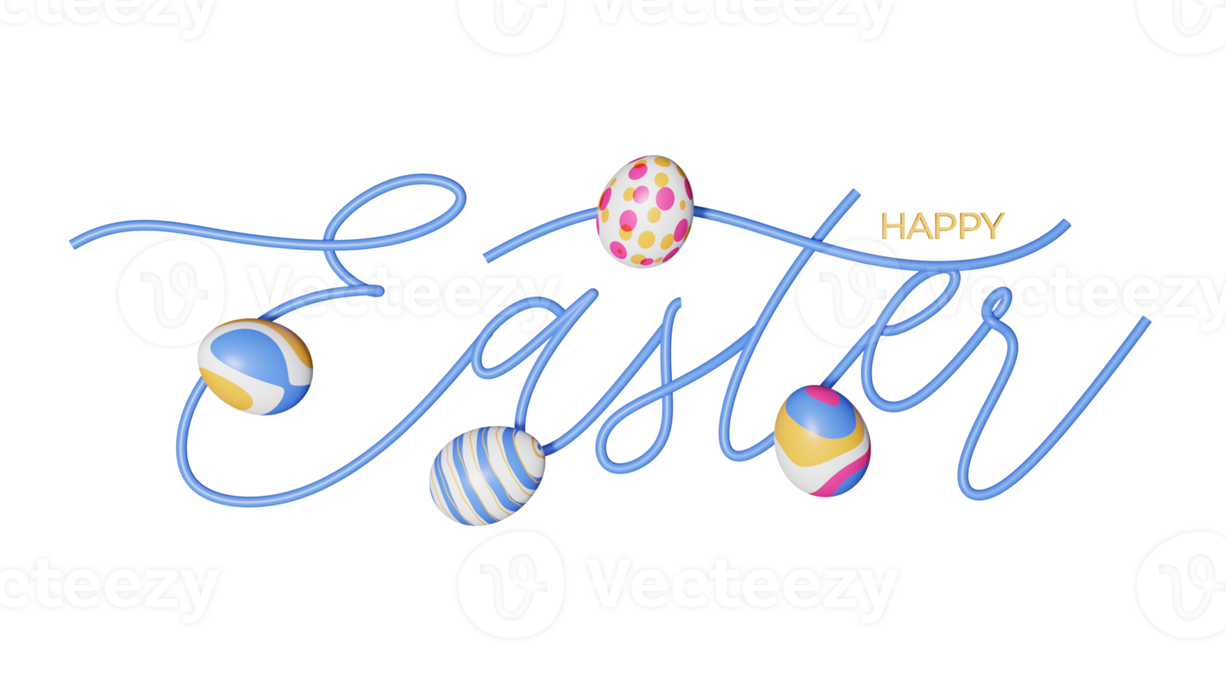 easter lettering 3d png