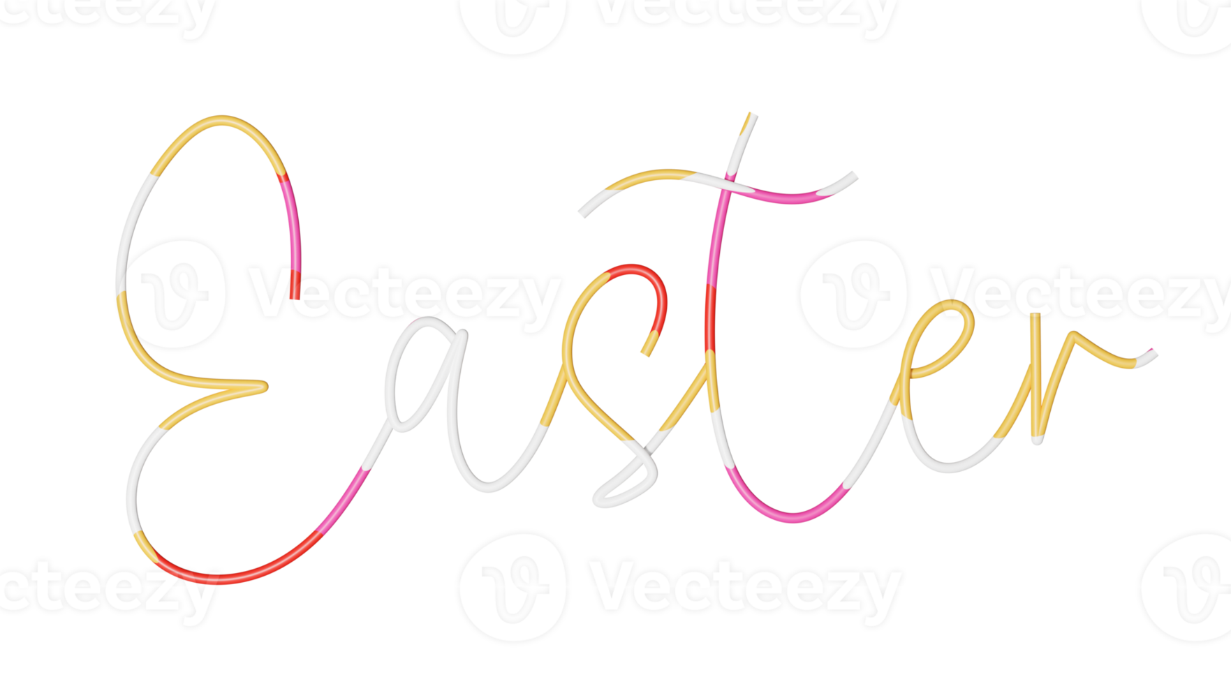 easter lettering 3d png