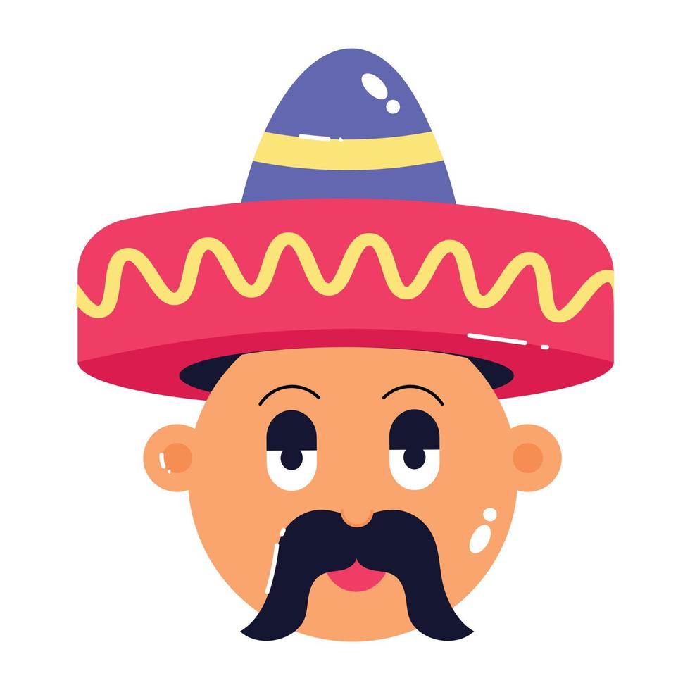 Trendy Sombrero Man vector