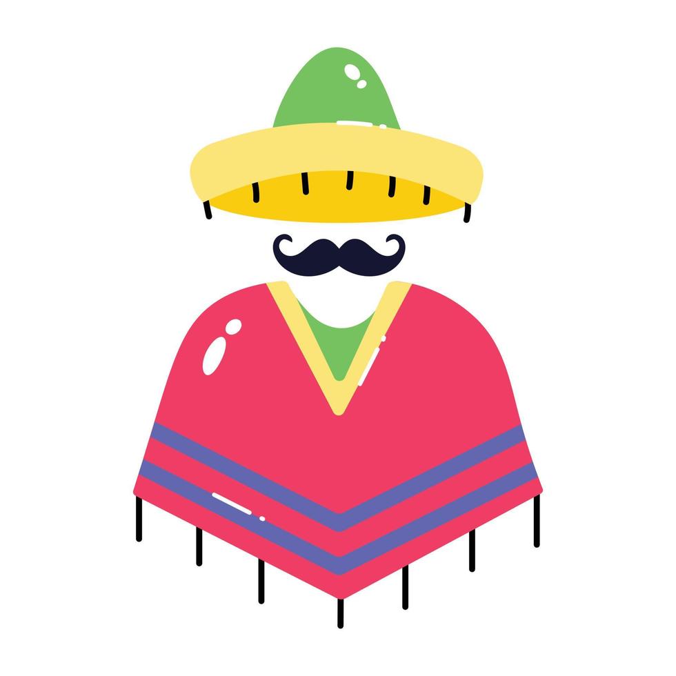 disfraz mexicano de moda vector