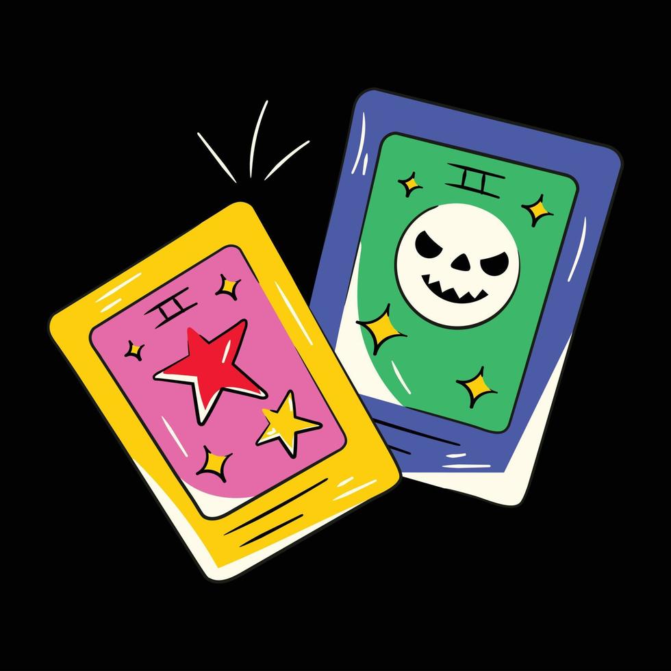 Trendy Witch Cards vector