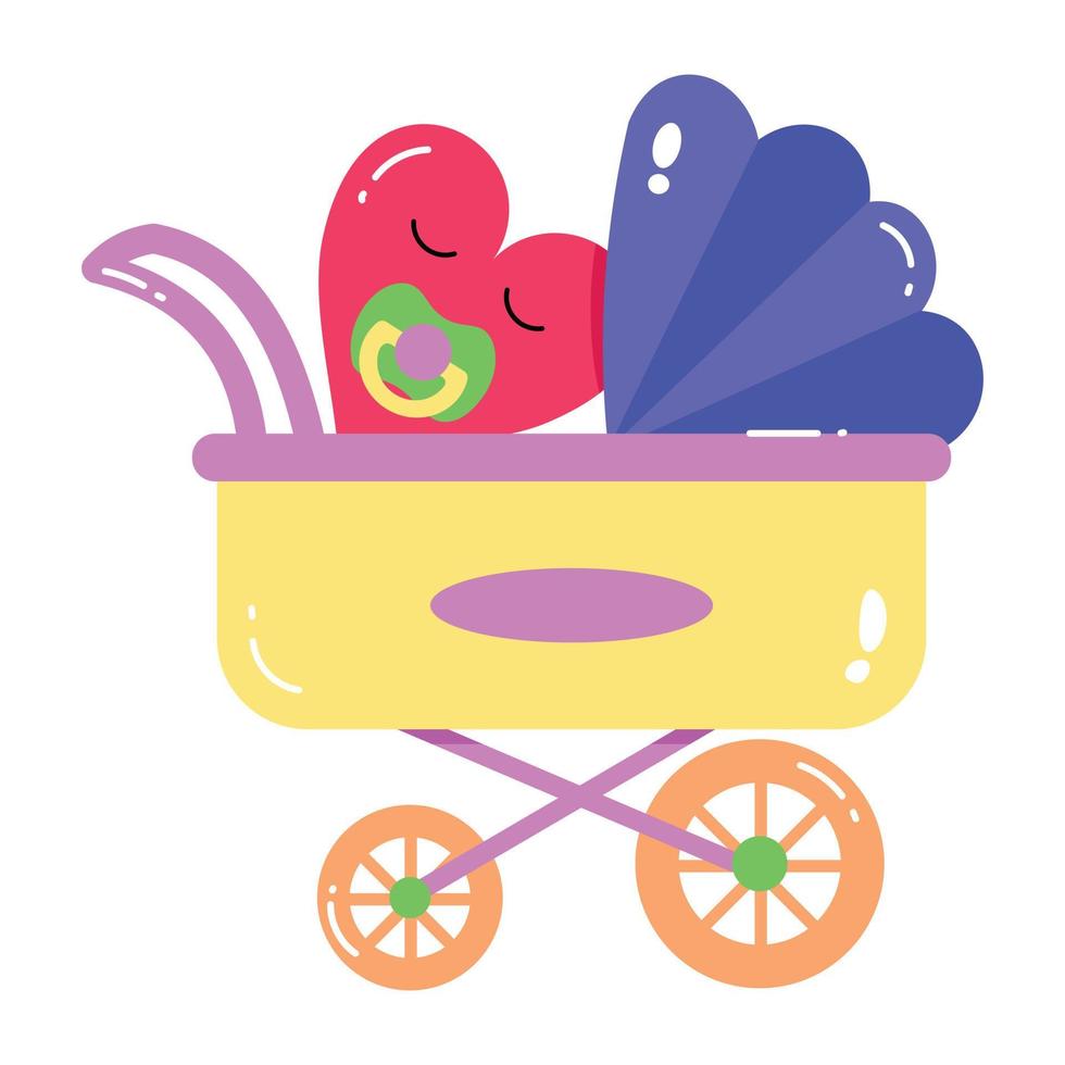 Trendy Baby Stroller vector