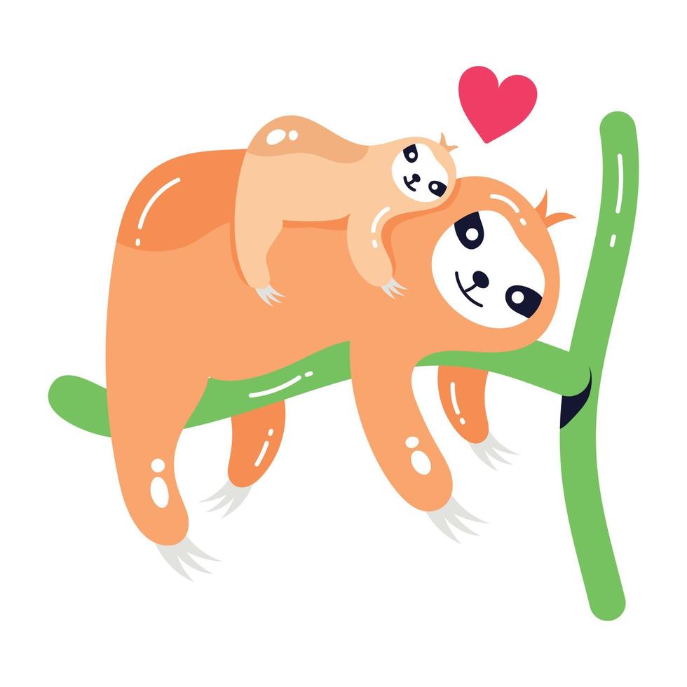 Trendy Sloth Baby vector