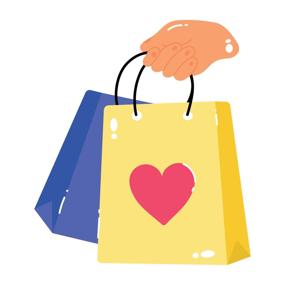 compras de san valentín de moda vector