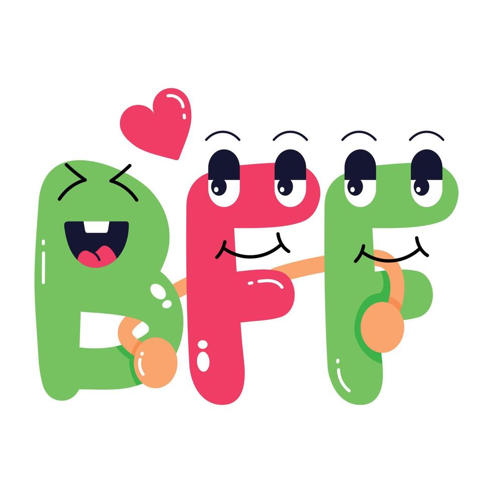 Trendy BFF Concepts vector