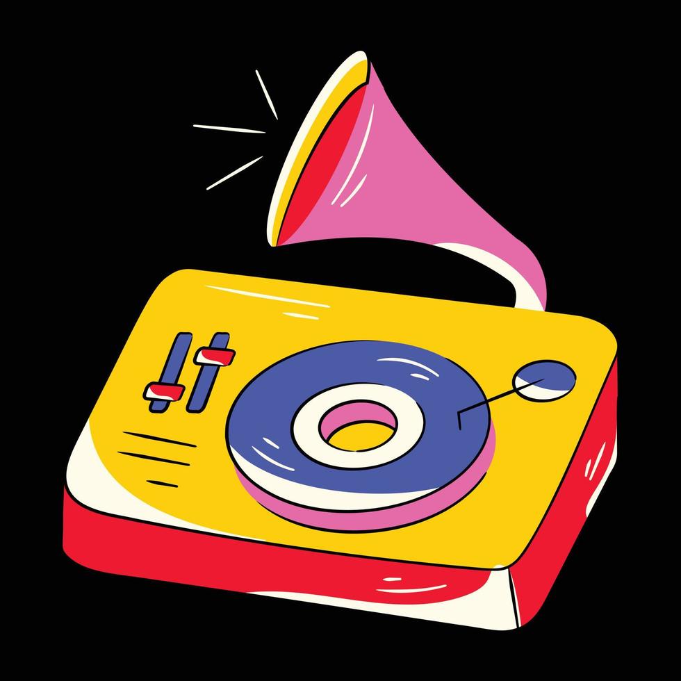 Trendy Gramophone Music vector