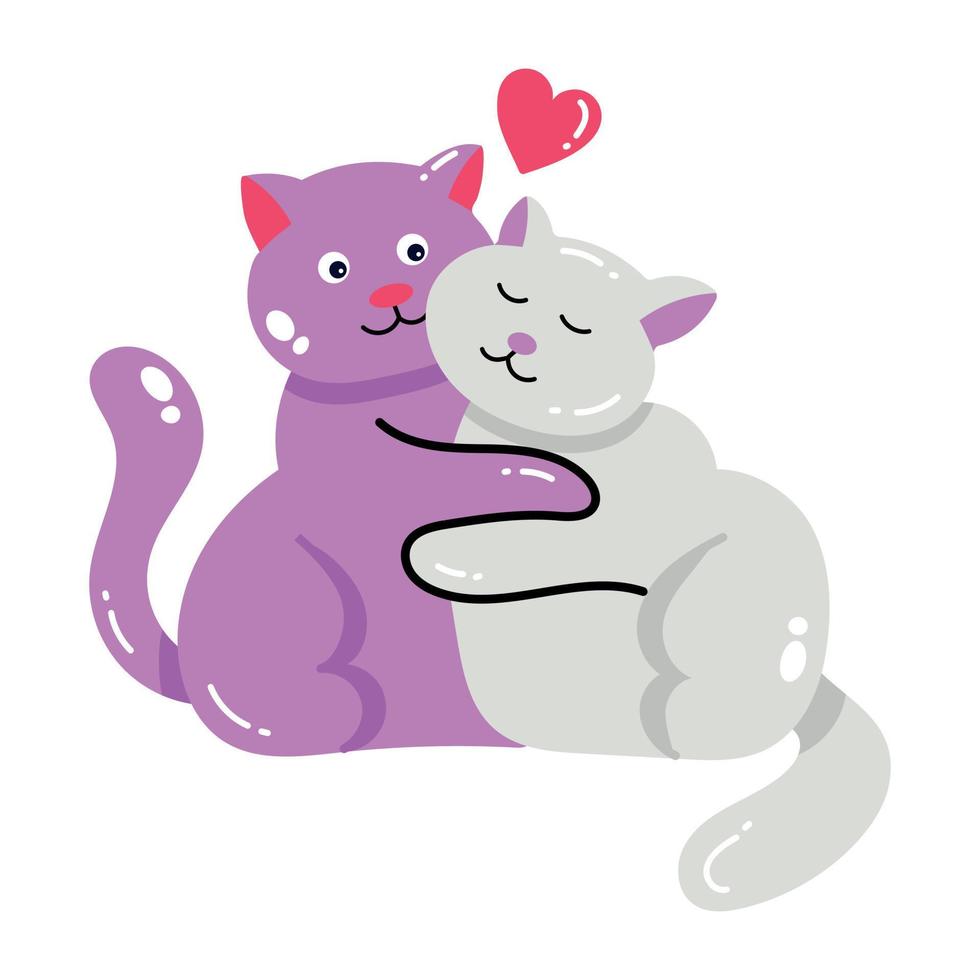 amor de gato de moda vector