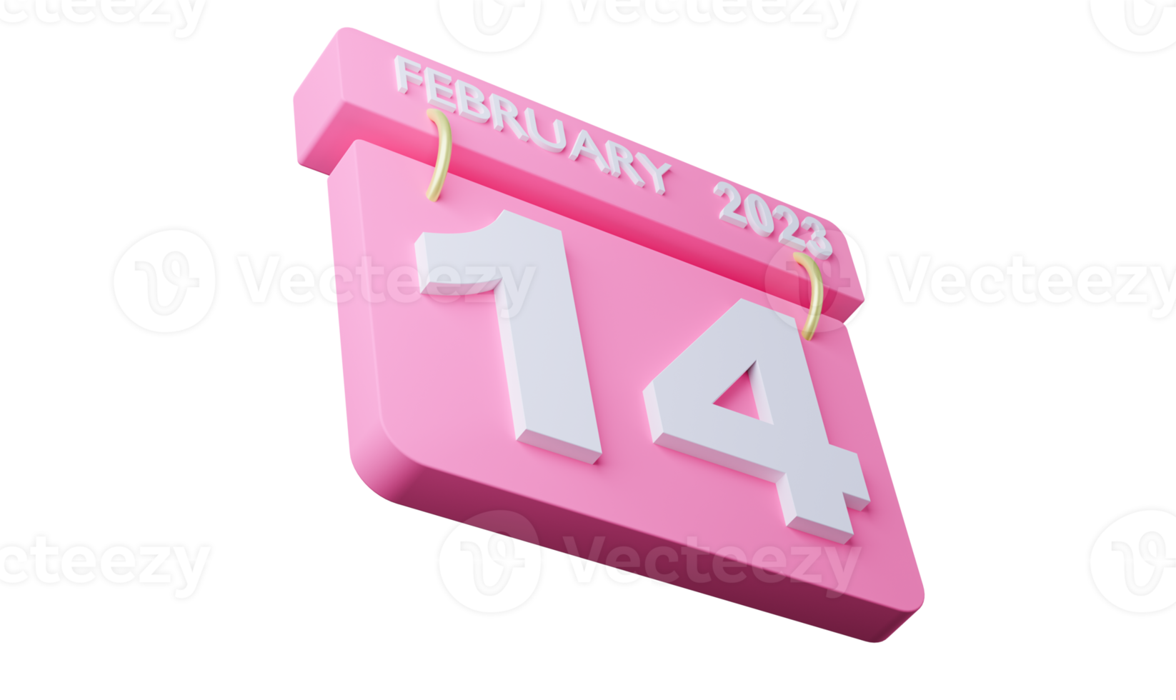 3D rendering February 14 calendar icon transparency concept valentine day png