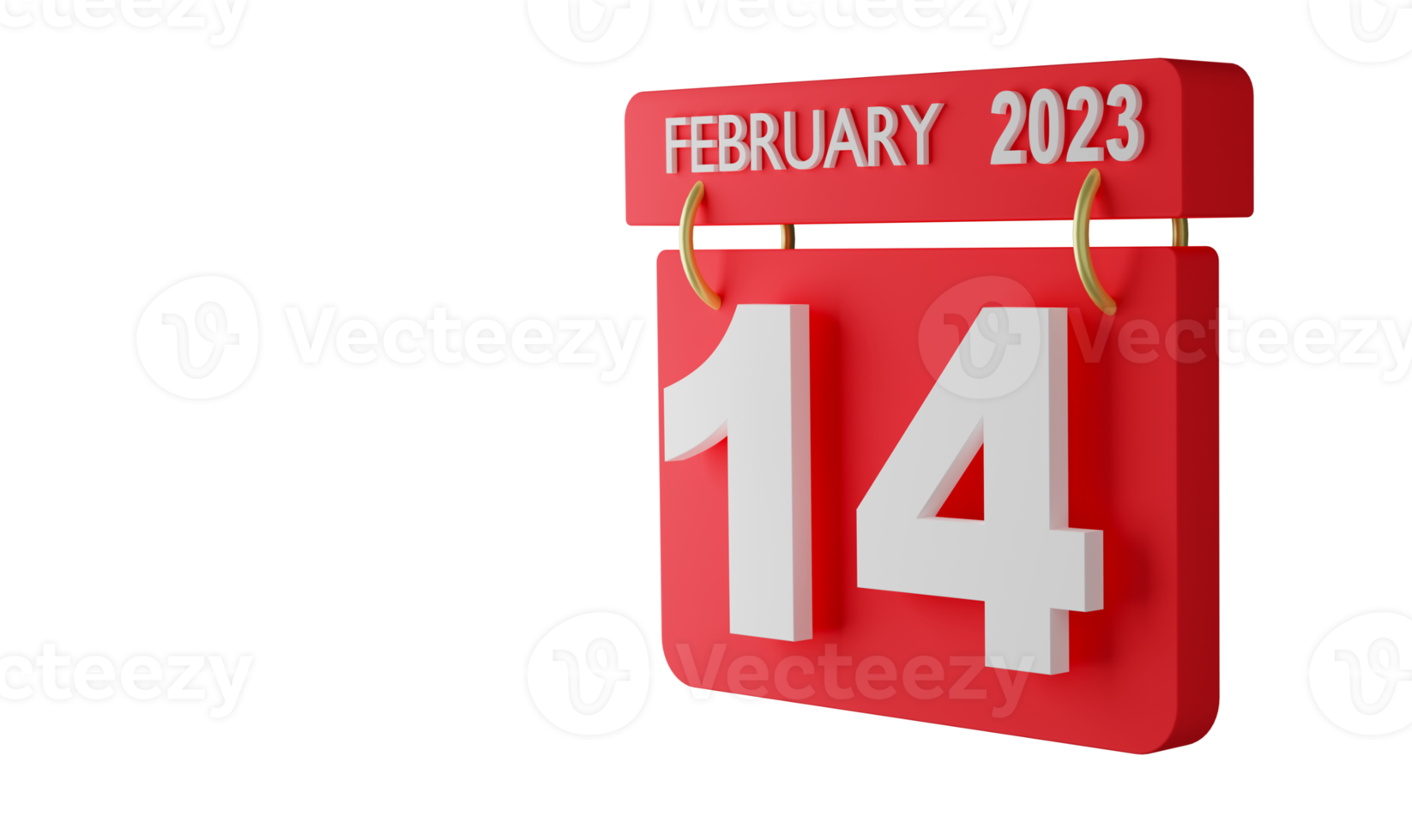 3D rendering February 14 calendar icon transparency concept valentine day png