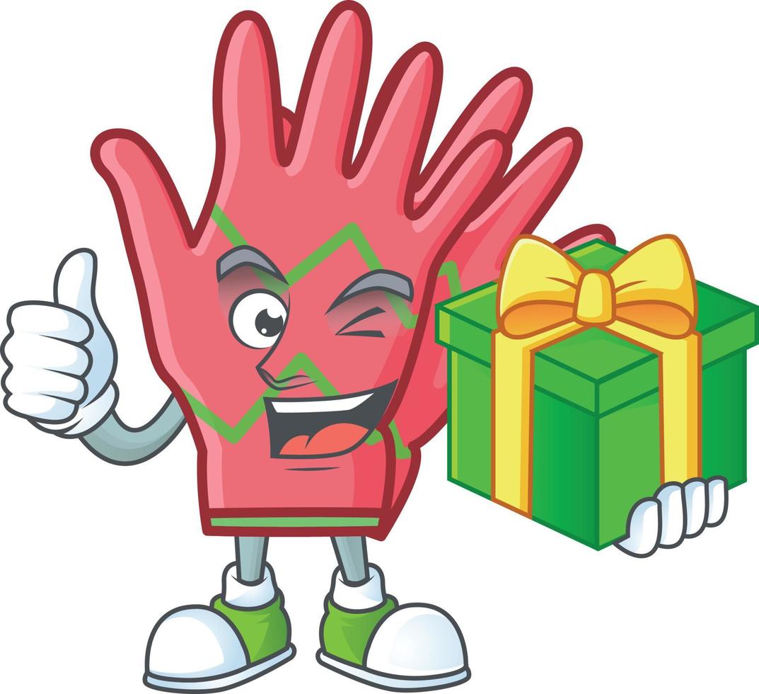 Christmas gloves cartoon vector