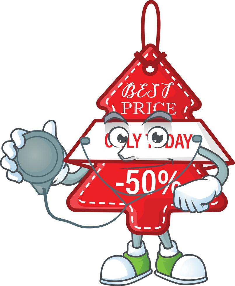 Christmas best price tag cartoon vector