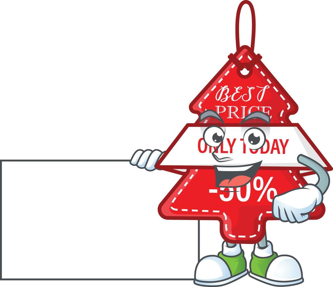 Christmas best price tag cartoon vector