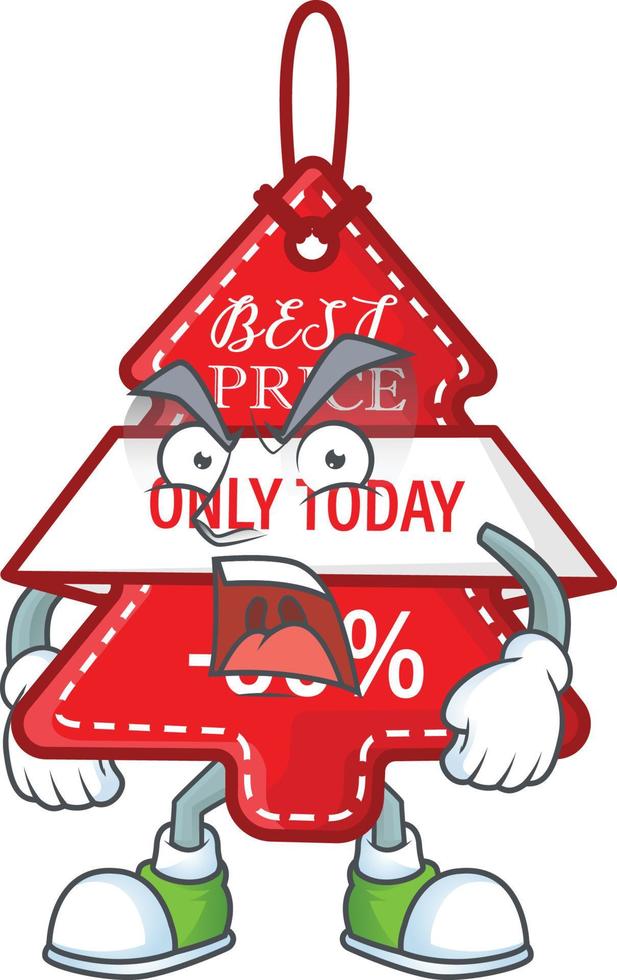 Christmas best price tag cartoon vector